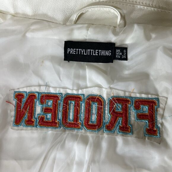 Pretty Little Thing Size 2 Relaxed Women’s Faux leather Motorcycle Jacket  NWOT - Picture 9 of 16